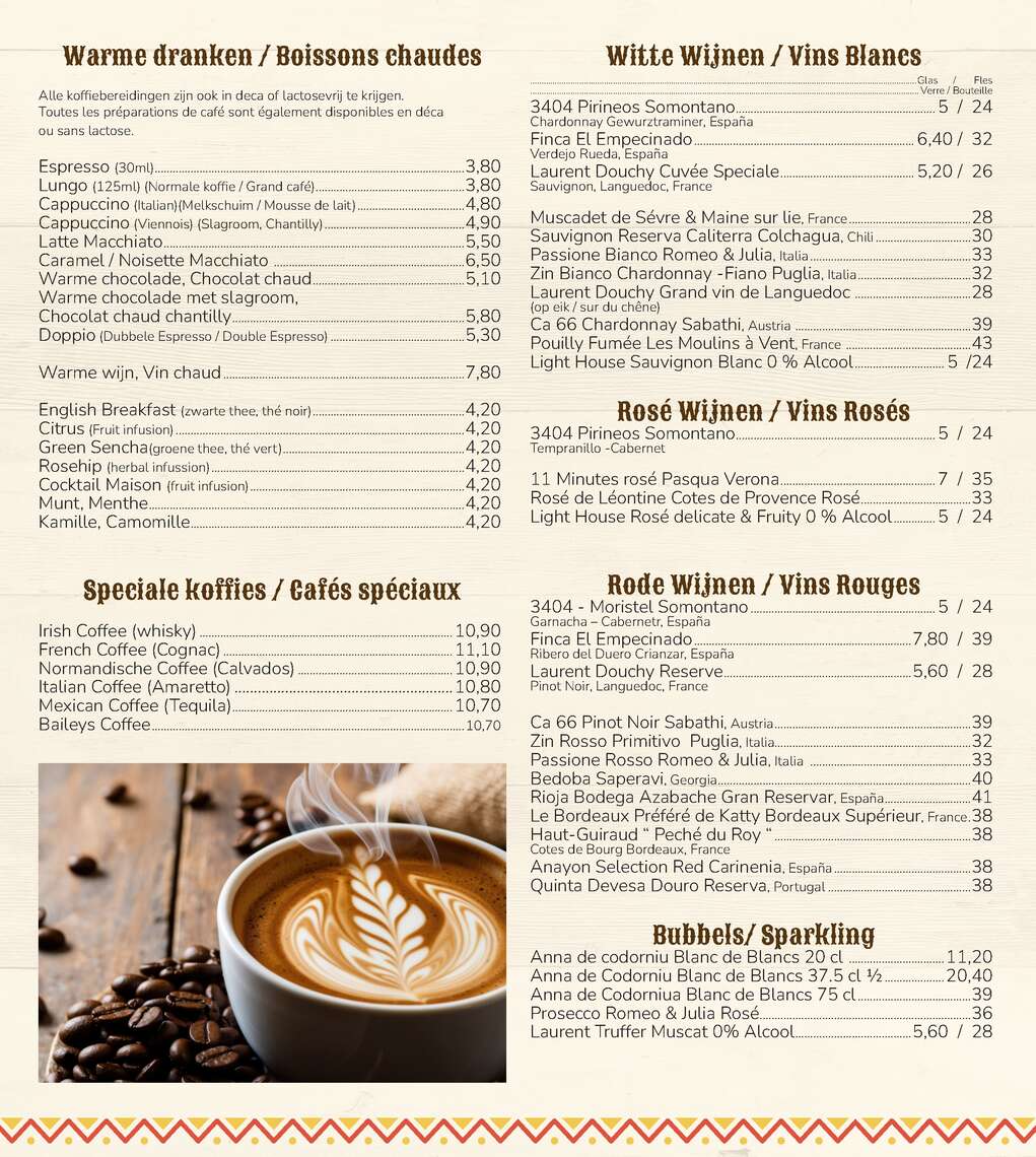 menu-Saloon (gesleept) -  - Menu